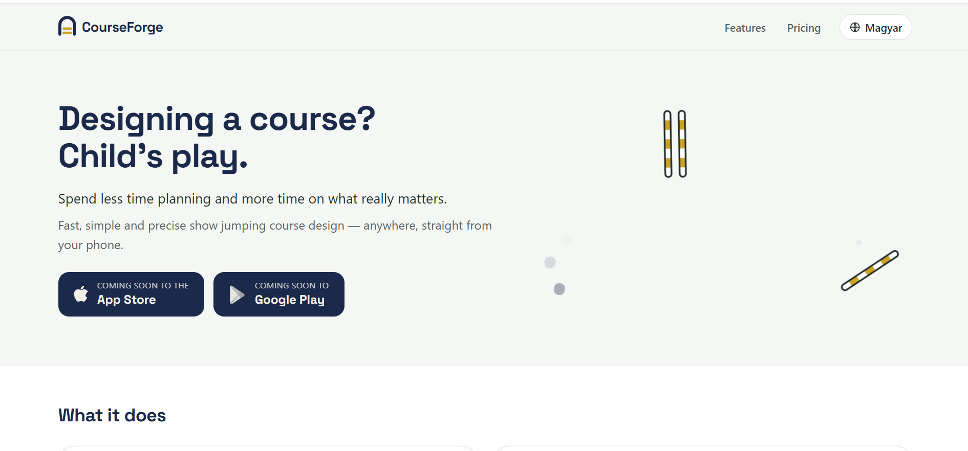 CourseForge – díjugrató pályatervező app